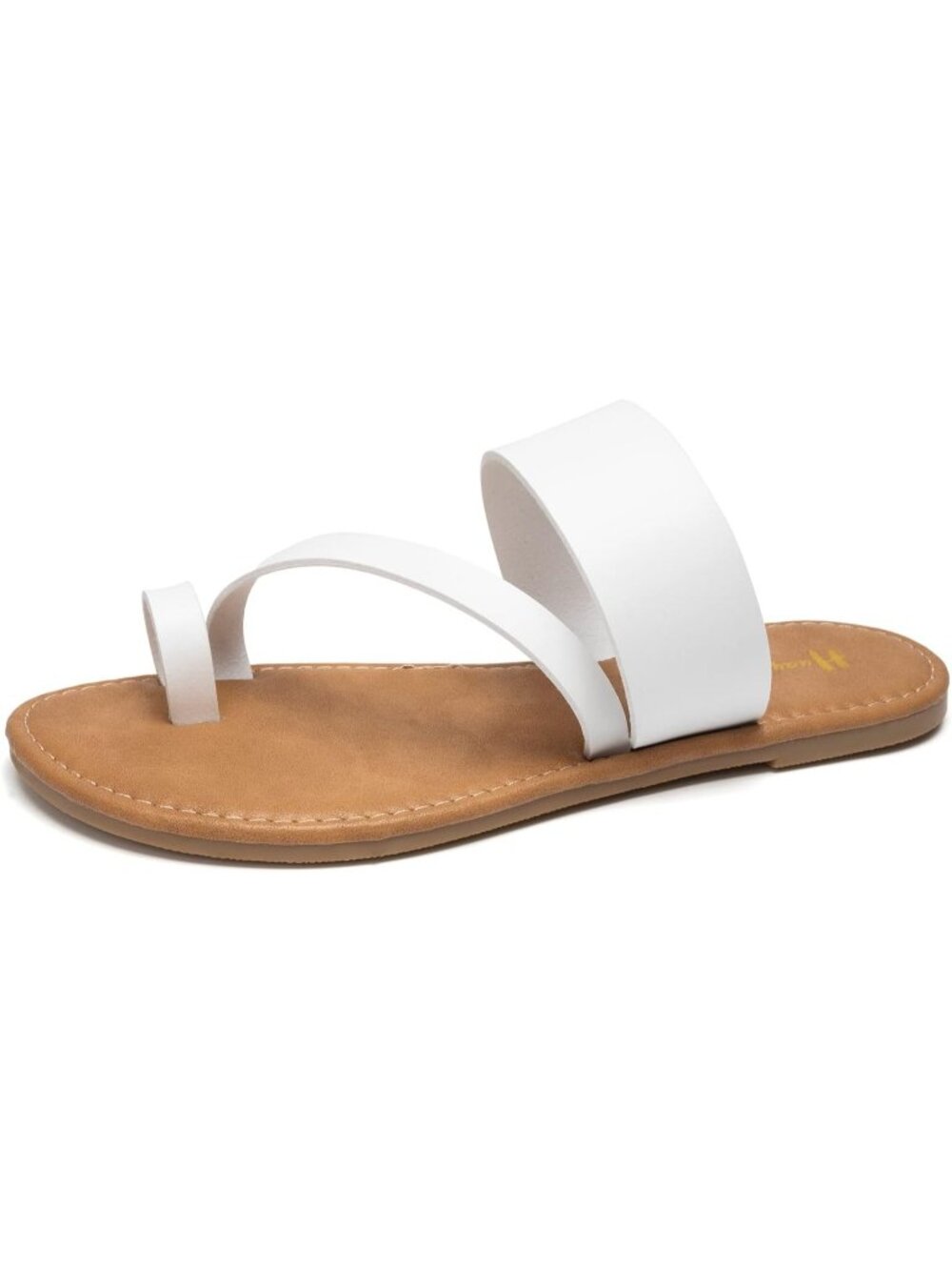 Women's White Comfortable Casual Summer Slip On Flat Flip Flop Slide Sandals